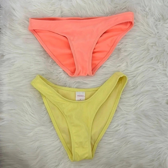 Xhilaration yellow and orange bikini bottoms size small set of 2 - Picture 1 of 8